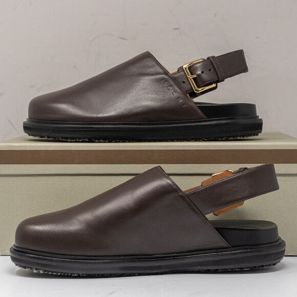 Marni Fussbett Brown Leather Slingback Mules, Size 37.5 EU (7.5 US) - Picture 3 of 7